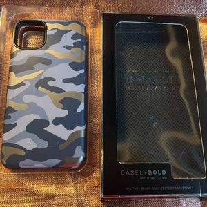Apple iPhone 11 Pro Max blue and gold camo case